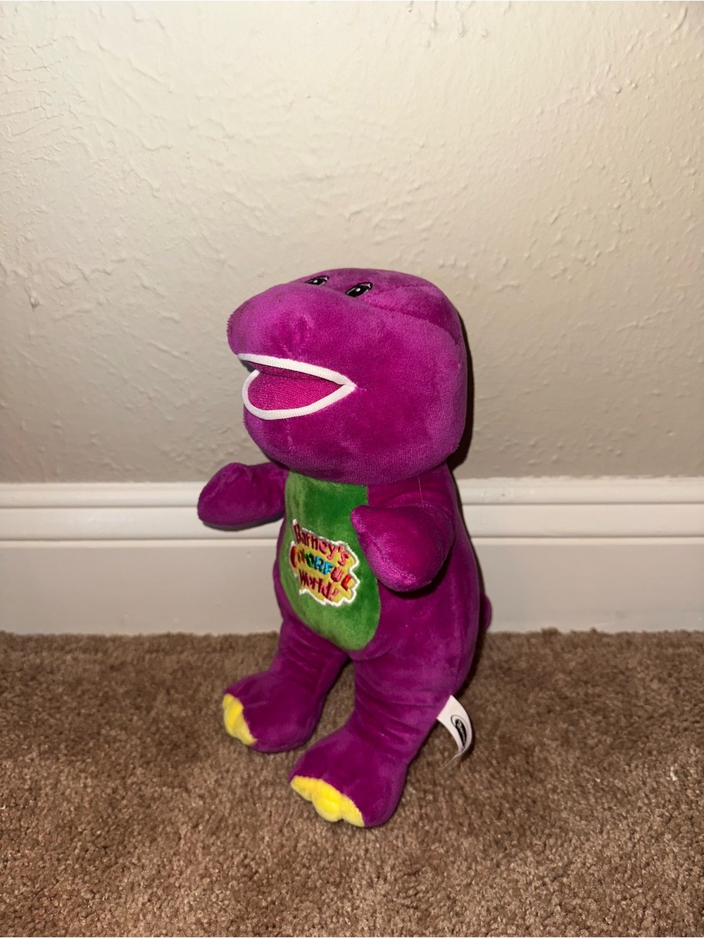2015 Barneys colorful world  Plush Toy - Purple Dinosaur Kids Toy w/ sound